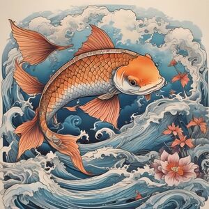 Orange Koi Fish Art Print